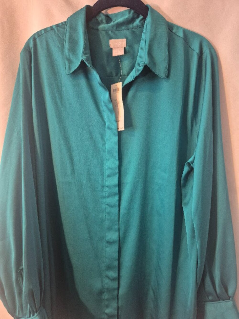 Chico's Bright Jade Button Down Shirt